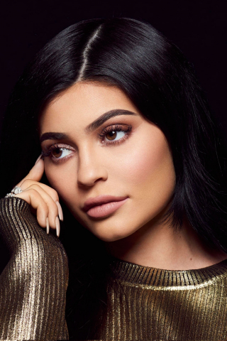 Kylie Jenner, dark hair, model, 2018, 240x320 wallpaper
