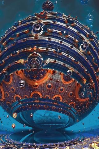 Fractals, sphere, abstract, 240x320 wallpaper