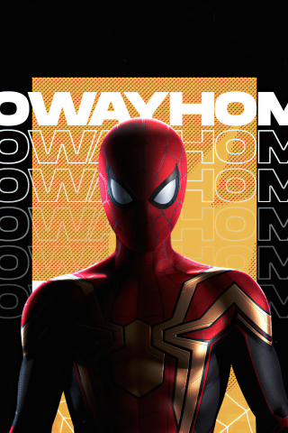 Spider-Man: No Way Home, minimal and dark fan art, 2021, 240x320 wallpaper