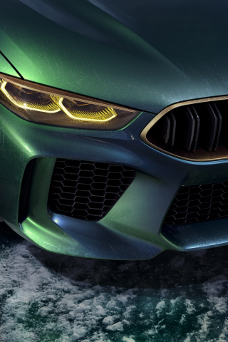 BMW Concept M8 Gran Coupé, headlights, 240x320 wallpaper