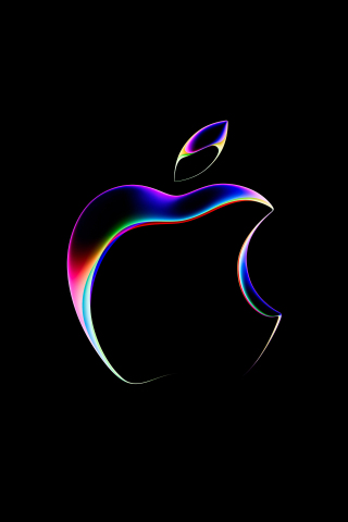 Gradient dark logo, Apple wwdc, 2023, 240x320 wallpaper