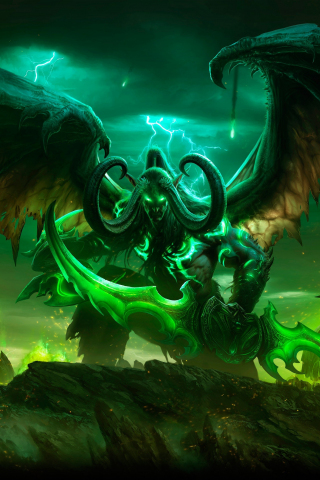 Illidan Stormrag, World of Warcraft: Legion, demon, online game, 240x320 wallpaper