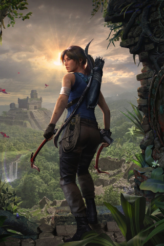 Explorer, video game, Lara Croft, Shadow of the Tomb Raider, 240x320 wallpaper