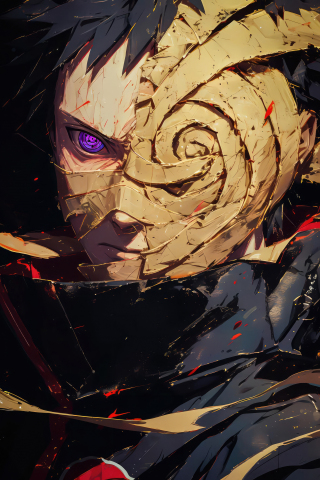 Obito Uchiha, behind the masked, avenger of anime, art, 240x320 wallpaper