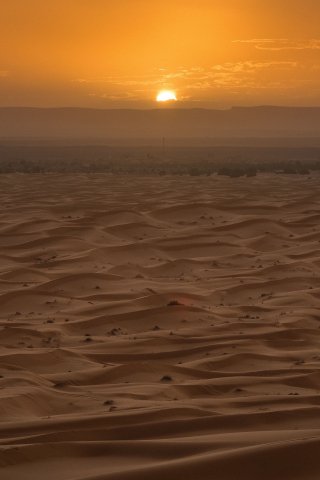 Morocco, desert, landscape, sunset, dunes, 240x320 wallpaper