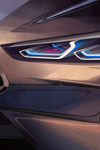 Headlight, BMW Concept 8 Series, 2018, 240x320 wallpaper