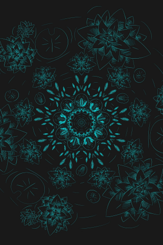 Green fractal pattern, floral, abstraction, 240x320 wallpaper