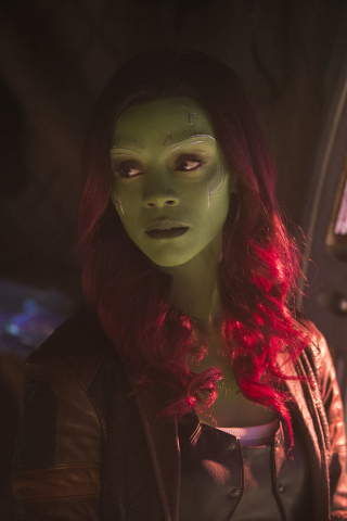 Gamora, Zoe Saldana, celebrity, Avengers: Infinity War, movie, 2018, 240x320 wallpaper