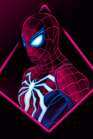 Download Wallpaper 240x320 Fan Art, Spider-man, Red-dark, Old Mobile 