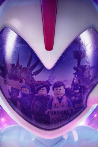 The Lego Movie 2: The Second Part, Robot, helmet's reflections, 2019, 240x320 wallpaper