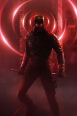 Daredevil 2023, blind superhero, silhouette, 240x320 wallpaper