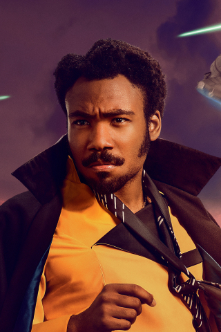 Lando Calrissian, Donald Glover, Solo: A star wars story, movie, 240x320 wallpaper