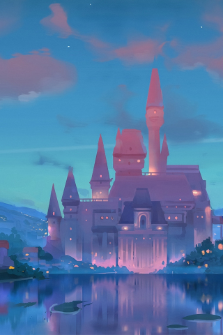Castle, fantasy, artwork, 240x320 wallpaper