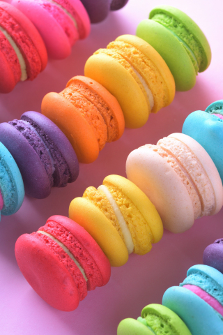 Food, colorful sweets, macarons, 240x320 wallpaper