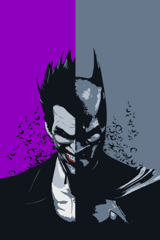 Face-off, Batman and Joker, artwork, 240x320 wallpaper