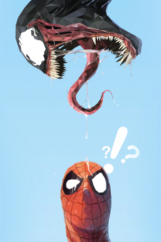 Spider-man and venom, artwork, minimal, 240x320 wallpaper
