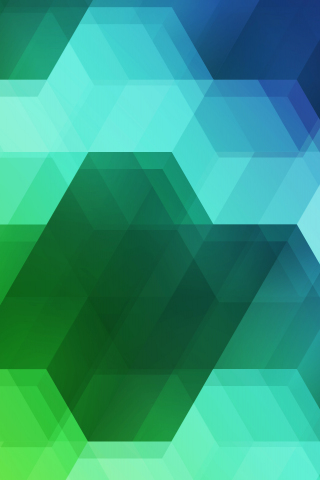 Hexagons, spectrum, colorful, green & blue, pattern, 240x320 wallpaper