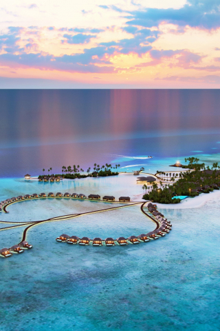 Maldives, resorts, aerial view, island, sea, 240x320 wallpaper