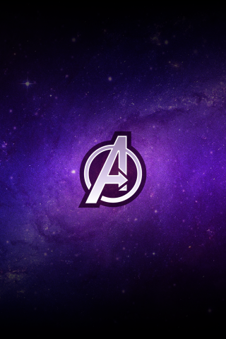 Avengers, logo, purple, minimal, 240x320 wallpaper