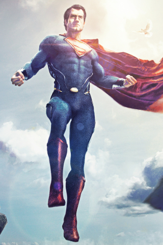 Superman, flight, superhero, dc, art, 240x320 wallpaper