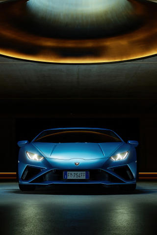 Blue Lamborghini Huracan EVO sport, supercar, 240x320 wallpaper