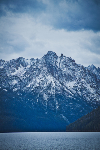Mountains, blue, glacier, snow mountain, nature, mist, 240x320 wallpaper