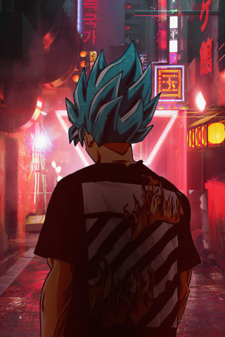 Super Saiyajin, blue hair, dragon ball, 240x320 wallpaper