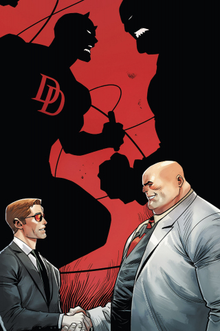 Daredevil, kingpin, handsake, comics, 240x320 wallpaper