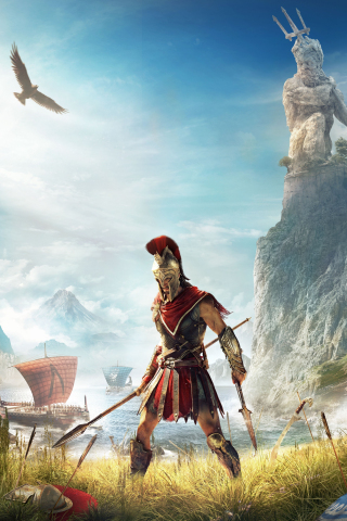 Assassin's Creed Odyssey, video game, warrior, 240x320 wallpaper