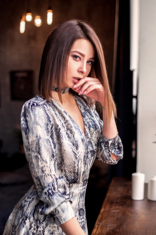 Woman model, indoor, photoshoot, brunette, 240x320 wallpaper