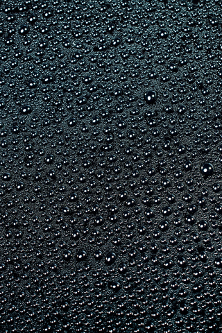 Drops, black surface, close up, 240x320 wallpaper