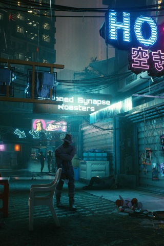 Night of city, video game, 2020, Cyberpunk 2077, 240x320 wallpaper