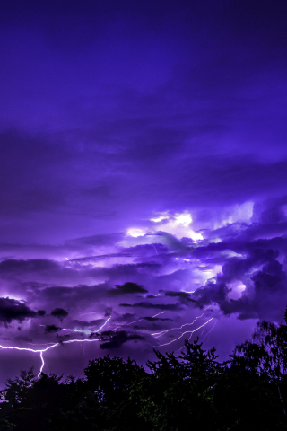 Thunderstorm, lightnings, sky, dark, 240x320 wallpaper