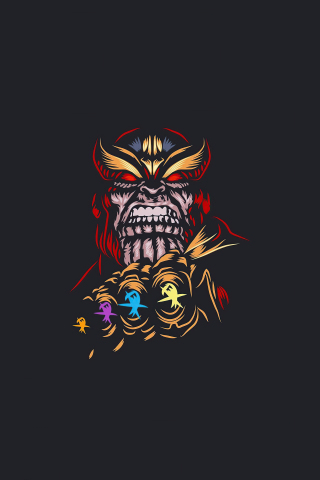 Thanos, dark, angry villain, art, 240x320 wallpaper