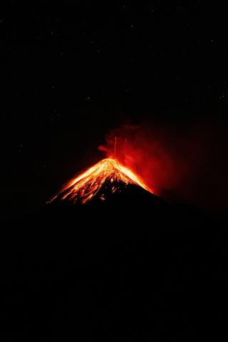 Minimal, peak on fire, Volcano, 240x320 wallpaper