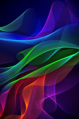 Colorful lines, abstract, Razer Phone, stock, 240x320 wallpaper