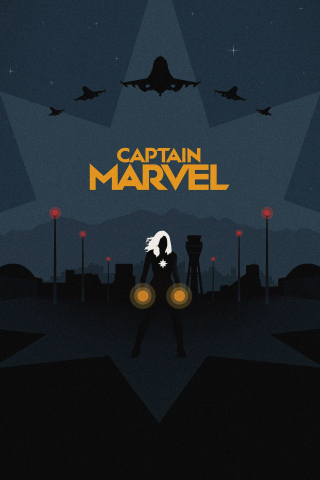 Captain Marvel, minimal, poster, 240x320 wallpaper