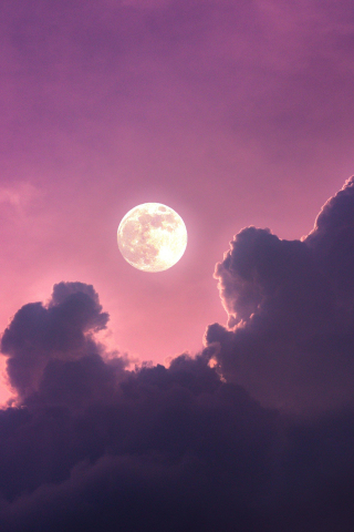 Clouds and moon light, sky, nature, 240x320 wallpaper