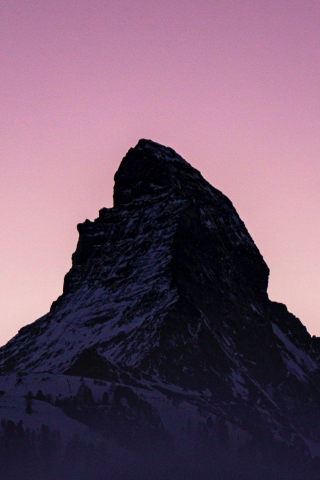 Silhouette, mountain Matterhorn, summit, 240x320 wallpaper