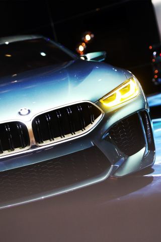 Headlight, front, BMW M8 Gran Coupe, 240x320 wallpaper