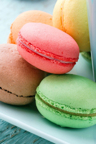 Macaron, food, sweet and colorful, 240x320 wallpaper