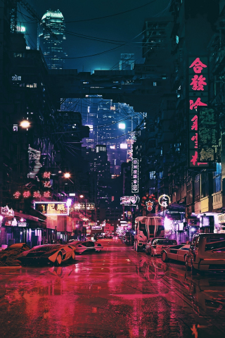 Ghost in the shell, city, movie, 240x320 wallpaper