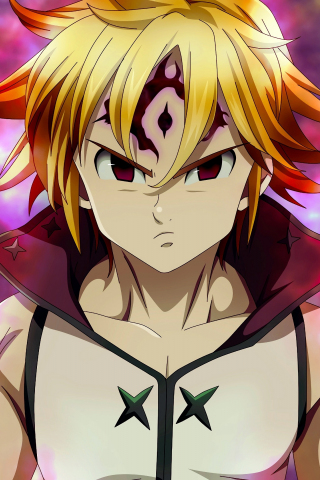 Angry, anime boy, Meliodas, 240x320 wallpaper