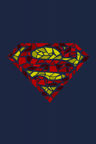 Superman, logo, mosaic artwork, superhero, minimal, 240x320 wallpaper
