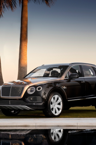 Black, Bentley Bentayga, luxurious car, 240x320 wallpaper