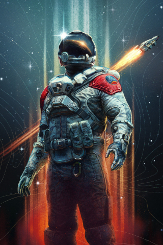 Into the space, Astronaut, Starfield, console gaming, 240x320 wallpaper