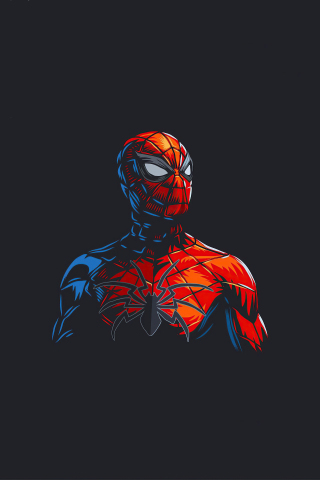 Spider-man red suit, minimal, 2020, 240x320 wallpaper