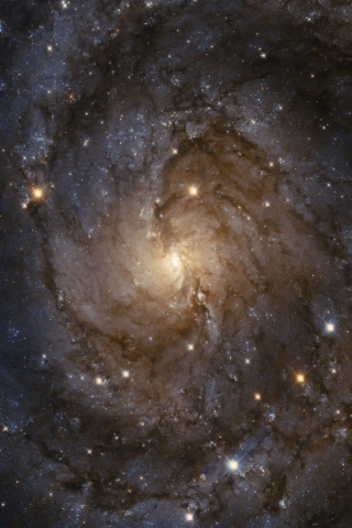 Nebula, clouds, spiral galaxy, stars, 240x320 wallpaper