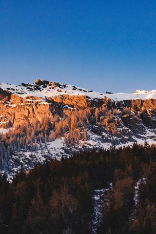 High mountains, snow, glacier, nature, 240x320 wallpaper