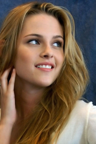 Kristen Stewart, pretty, smile, 240x320 wallpaper